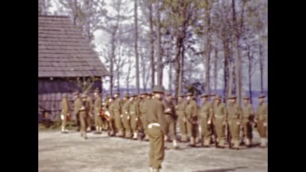 Альбукерке Сша Июнь 1947 Американский Военный Тренировочный Лагерь Сцене Годов — стоковое видео