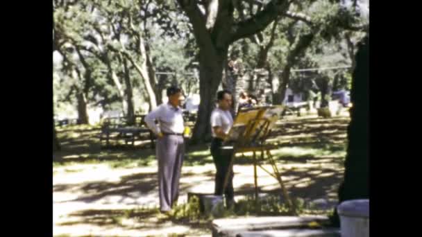 San Diego Abd Haziran 1947 Adam Yıllarda Açık Hava Sahnesini — Stok video