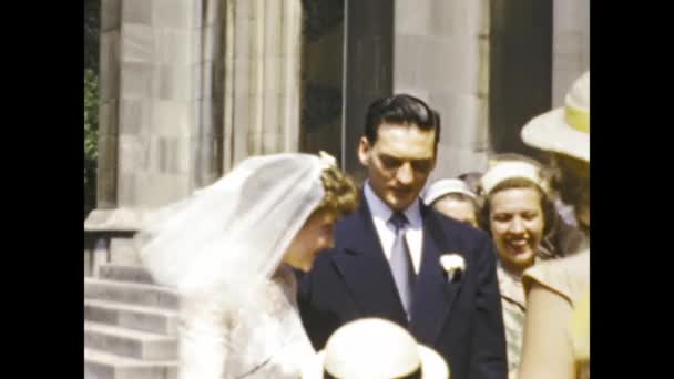 San Diego United States June 1947 American Wedding Scene 40S — Vídeos de Stock