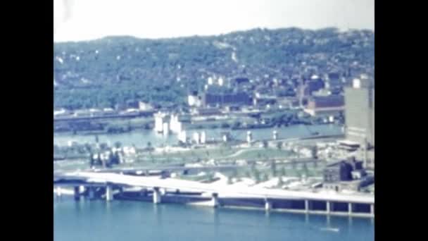 美国圣地亚哥 1947年6月 美国城市 河流景观在40年代 — 图库视频影像