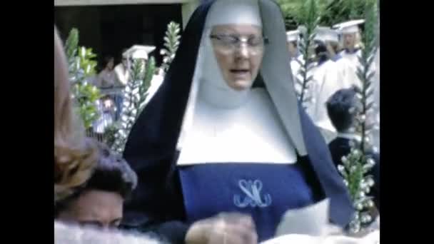 San Diego United States June 1947 Nun Portrait 40S — Vídeos de Stock