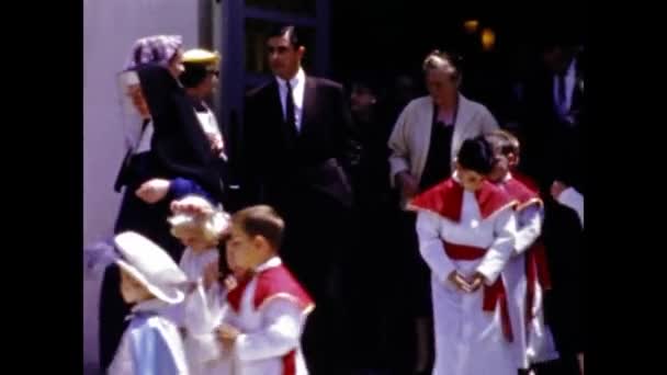 San Diego United States June 1947 Christian Religious Procession Children — Stock Video