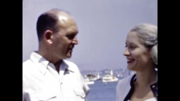 San Diego United States June 1947 Middle Aged Couple Portrait — Vídeos de Stock