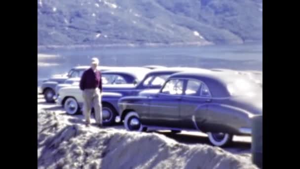 San Diego United States June 1947 Classic Car Parking Usa — Video Stock
