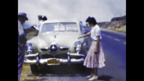 San Diego United States May 1947 American People Car Road — Vídeos de Stock