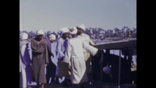 Kairo Egypten Maj 1947 Fattiga Egyptiska Människor Scen Talet — Stockvideo