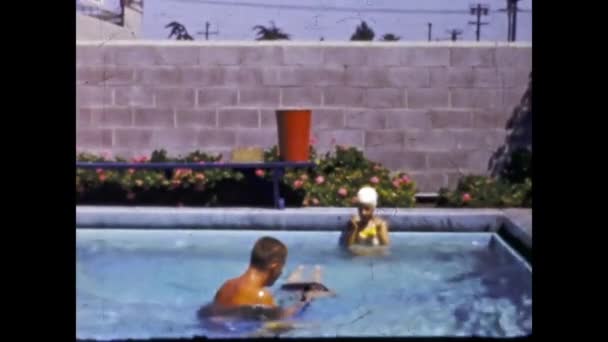 San Diego United States June 1947 Children Home Pool Memories — Video Stock