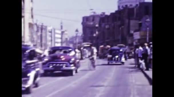 Kairo Mesir 1947 Adegan Kemacetan Lalu Lintas Tahun — Stok Video