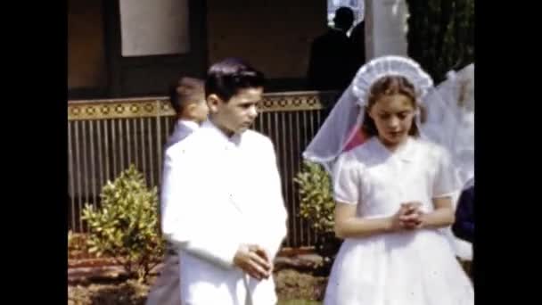 San Diego June 1947 Christian Religious Procession Scene 40S — Stock Video