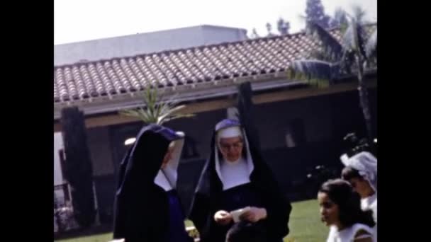 San Diego June 1947 Christian Religious Procession Scene 40S — Stock Video