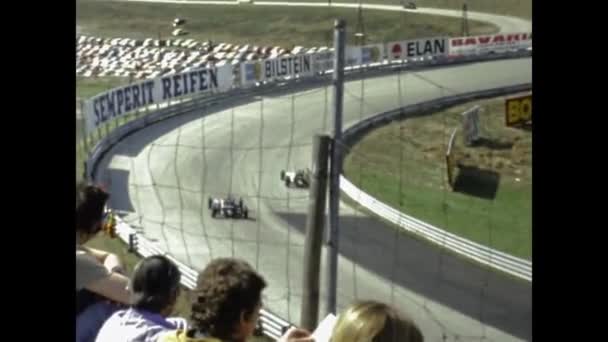Berlin Germany June 1976 Formula Car Race Scene 70S — Vídeos de Stock