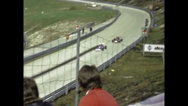 Βερολίνο Γερμανία Ιούνιος 1976 Φόρμουλα Σκηνή Αγώνων Αυτοκινήτου Στη Δεκαετία — Αρχείο Βίντεο
