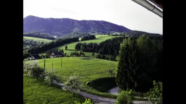 Semriach Oostenrijk Juni 1984 Uitzicht Het Bergdorp Oostenrijk Jaren — Stockvideo