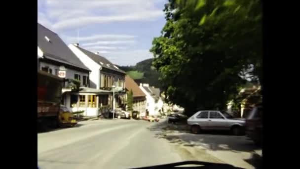 Semriach Oostenrijk Juni 1984 Reis Langs Oostenrijkse Bergwegscène Jaren — Stockvideo