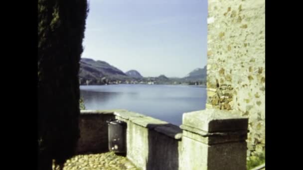 Locarno イタリア1984年5月 80年代のマッジョーレ湖のロカルノビュー — ストック動画
