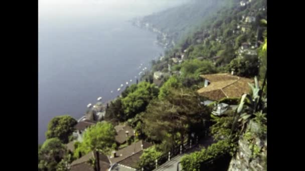 Como Italy May 1984 Como Lake Village View Scene 80S — Stock Video
