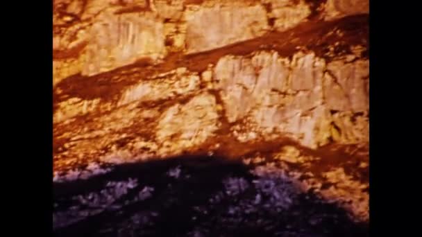 Dolomitler Talya 1974 Lerde Dağ Sahnesinin Rocky Zirveleri — Stok video