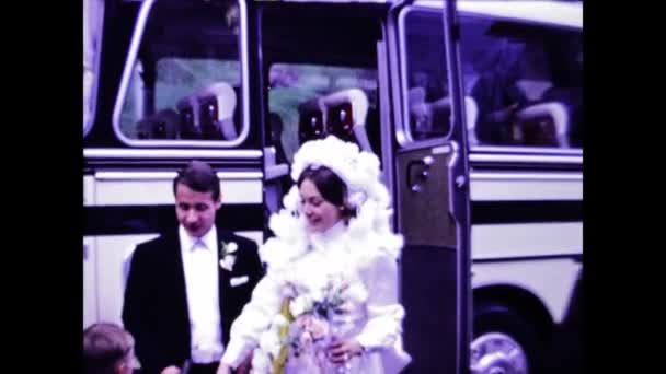 Inggris Zurich Switzerland May 1974 Wedding Scene 70S — Stok Video