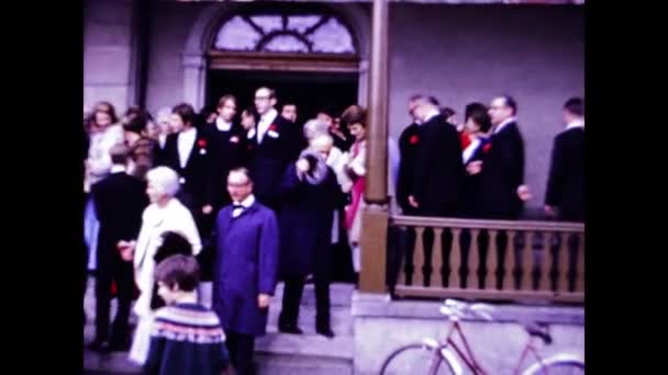 瑞士苏黎世 1974年5月 70年代的婚礼现场 — 图库视频影像