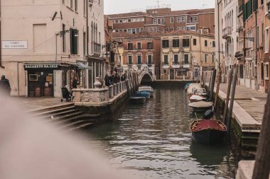 Venice, Italy 6 January 2023: Venice city view in a cloudy day in winter season