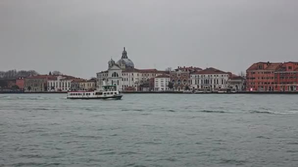 Вид Венецию Облачный День Зимний Сезон — стоковое видео