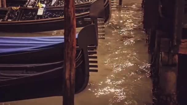 Gondola Detail Venice Scene — Stockvideo