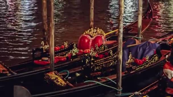 Gondola Detail Venice Scene — Wideo stockowe