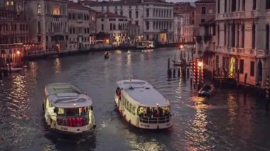 Venice, Italy 6 January 2023: Venice landscape at dusk and night time scene