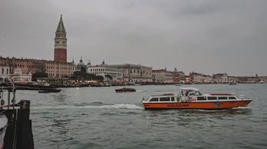 Venice, Italy 6 January 2023: Venice city view in a cloudy day in winter season