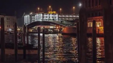 Venice, Italy 6 January 2023: Venice landscape at dusk and night time scene