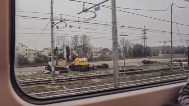 Venice Italy January 2023 Train Window View Scene — Video Stock