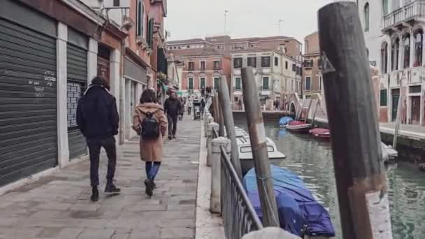 Venedig Italien Januari 2023 Venedig Utsikt Över Staden Molnig Dag — Stockvideo
