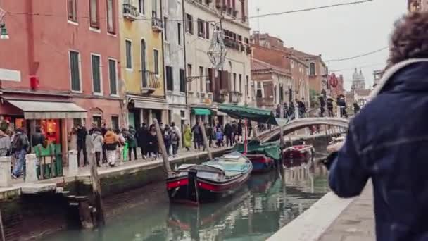 Venice Italy January 2023 Venice City View Cloudy Day Winter — Video