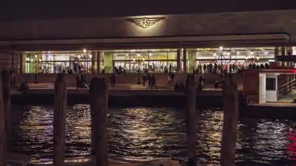 Venice Italy January 2023 Venice Landscape Dusk Night Time Scene — Video Stock