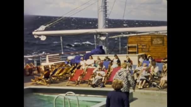 Copenhagen Denmark May 1968 Cruise Ship Passengers Scene 60S — Stockvideo