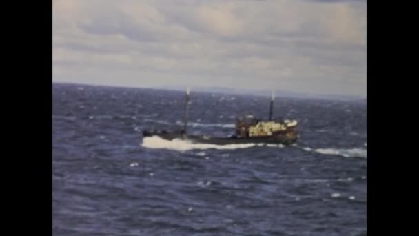Kopenhag Danimarka Mayıs 1968 Larda Denize Açılan Gemilerin Tarihi Görüntüleri — Stok video