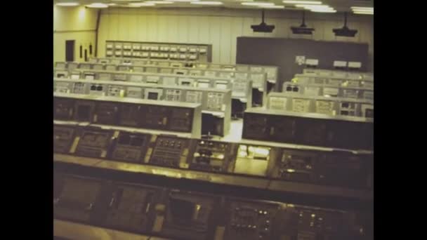 Miami United States June 1979 Historical Video Showcasing Control Room — Wideo stockowe
