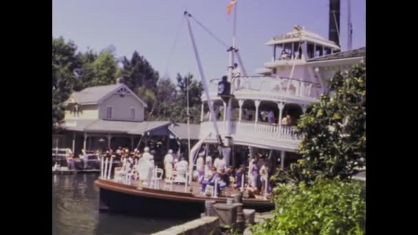 Miami United States June 1979 Historical Video Showcasing Ancient Steamboat — Stok video
