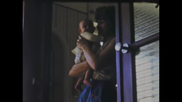 Thimister Clermont Belgium May 1970 Historical Video Showcasing Newborn Baby — Stock Video