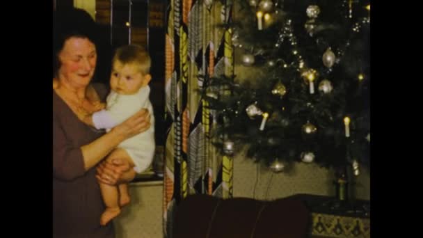 Thimister Clermont Belgium May 1970 Historic Footage Christmas Scene Family — Wideo stockowe