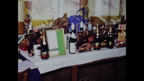 Berlin Germany May 1975 Historic Video Depicting Table Filled Food — Video