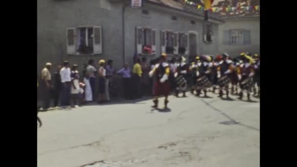 Berlin Germany June 1975 Historic Video Showcasing Carnival Parade European — Stock Video