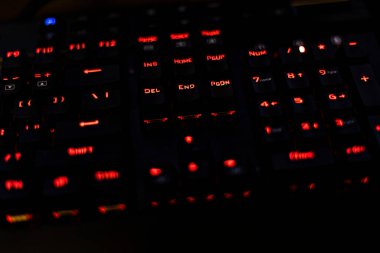A sleek and stylish backlit gaming keyboard, perfect for gaming in the dark. The keyboard features a modern design and RGB lighting
