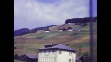 DOLOMITES, ITALY JUNE 1974: Dolomites landscape in Braies in 1974, 4k digitized footage