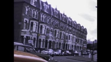 LONDON, UK 9 JUNE 1975: A historic footage capturing the daily life on the streets of London in the mid-1970s. Take a step back in time and witness the sights and sounds of the city during this period