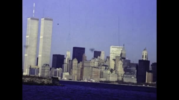 Нью Йорк Объединенные Государства Май 1975 Статуя Свободы Нью Йорке — стоковое видео