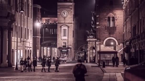 Ferrara Talya Şubat 2023 Ferrara Nın Tarihi Merkezinin Büyüleyici Caddelerini — Stok video