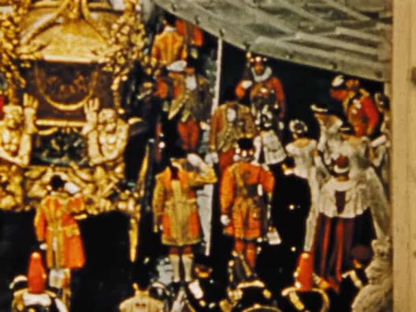 Londres Reino Unido Junio 1953 Retroceda Tiempo Presencie Ceremonia Coronación — Vídeos de Stock