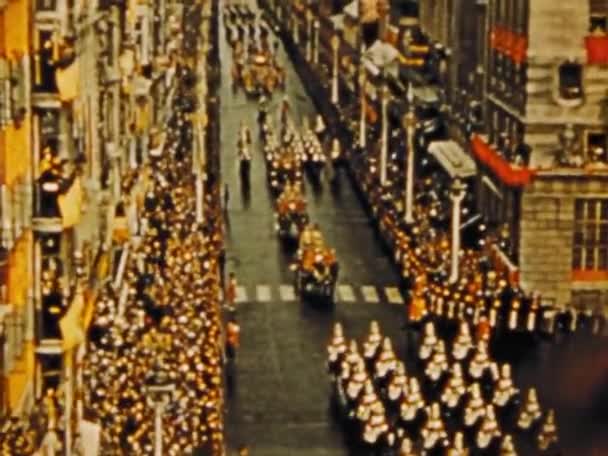 Londýn Velká Británie Června 1953 Krok Zpět Čase Svědky Královského — Stock video