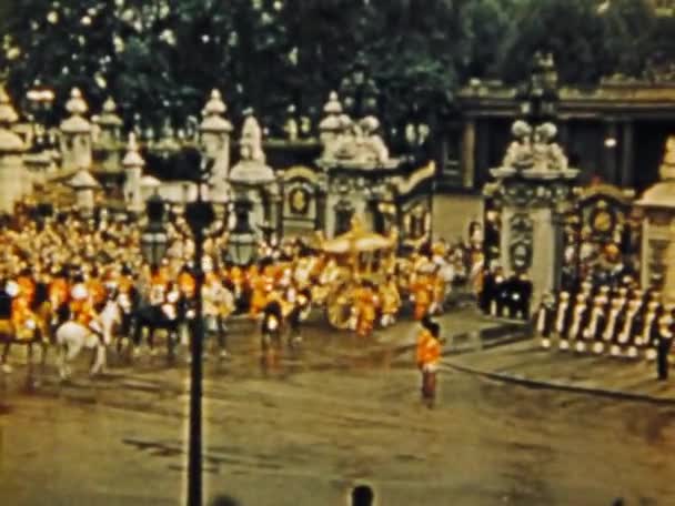 London Förenade Kungariket Juni 1953 Backa Tiden Och Bevittna Drottning — Stockvideo